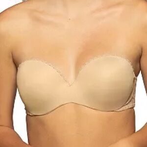 Lily of France Push Up Strapless Bra 36C Nude